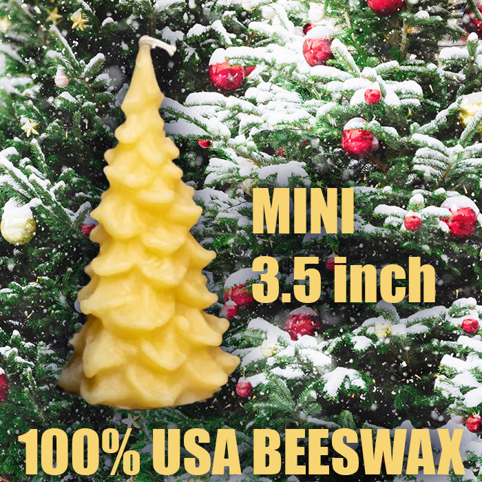 Small Christmas Tree 3.5" Beeswax Candle