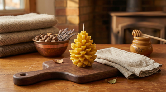 Medium Pine Cone Pure Beeswax Candle