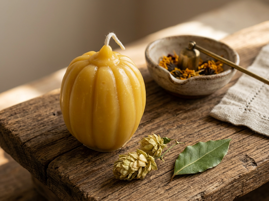 Harvest Pumpkin Pure Beeswax Candle