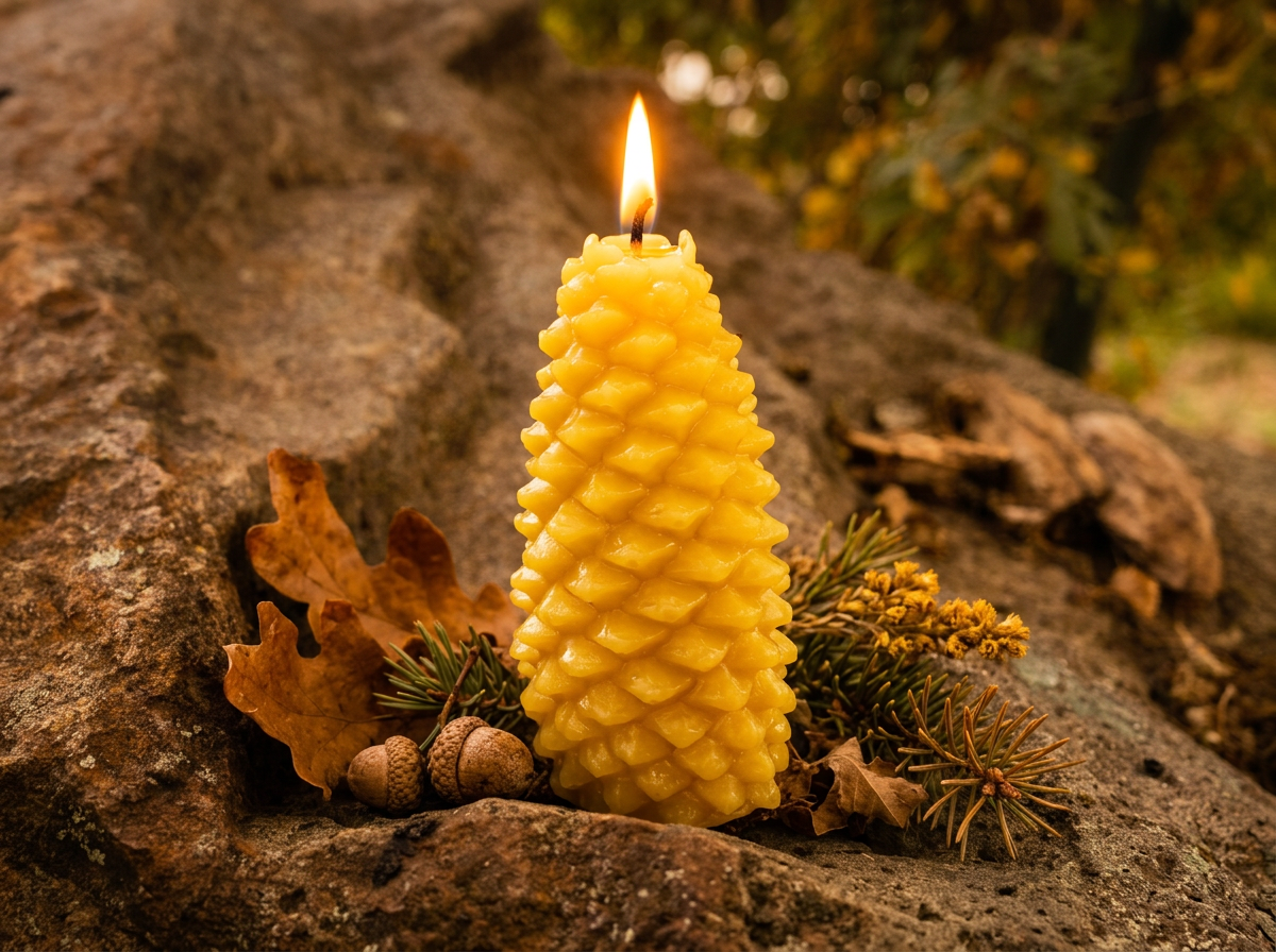 Conifer Cone Pure Beeswax Candle