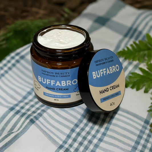 Buffabro Bison Tallow Hand Cream Glass Jar