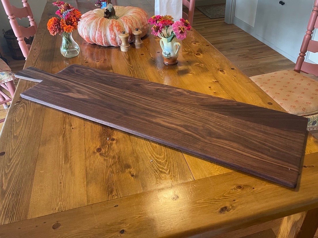 Long American Walnut Charcuterie Board - Vintage Style Long French Breadboard