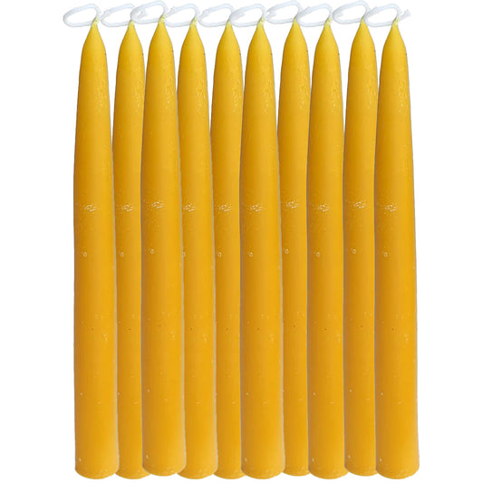 (10 pack) Pure Beeswax Taper Candles