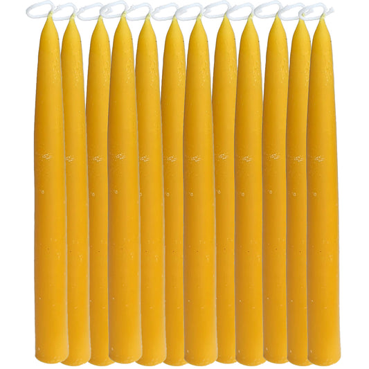 (12 pack) Pure Beeswax Taper Candles