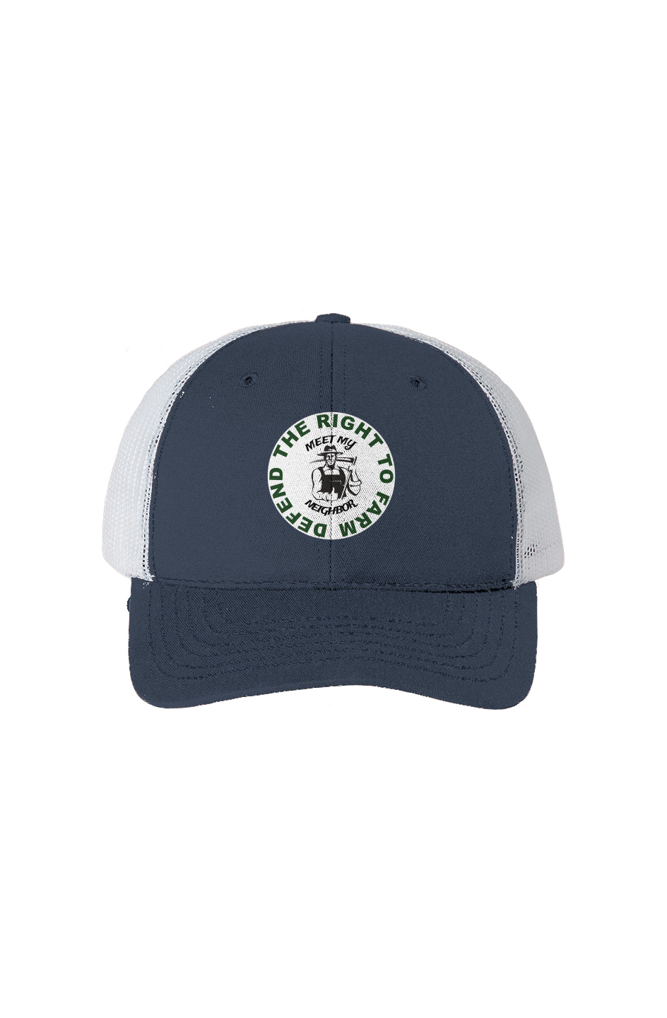 Defend The Right To Farm USA-Made-White Mesh Trucker Cap