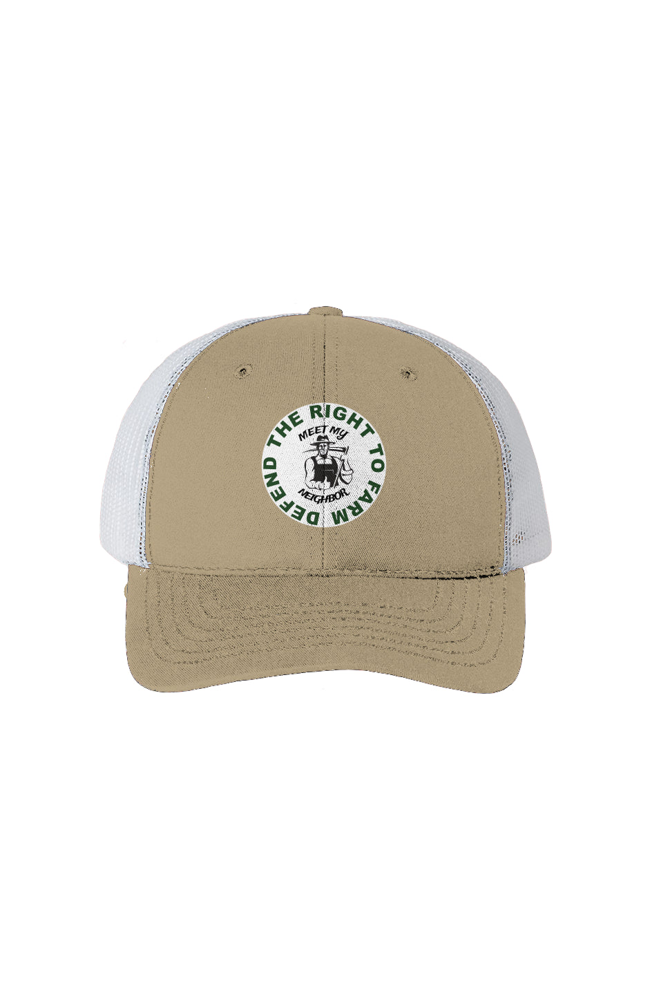 Defend The Right To Farm USA-Made-White Mesh Trucker Cap