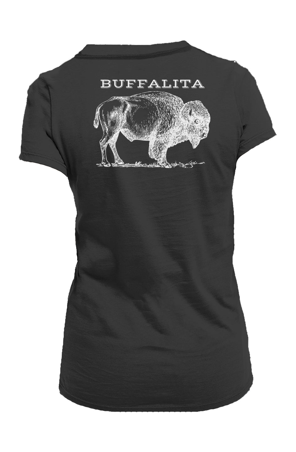 Buffalita Bison Buffalo Ladies Made in USA Crew T-Shirt