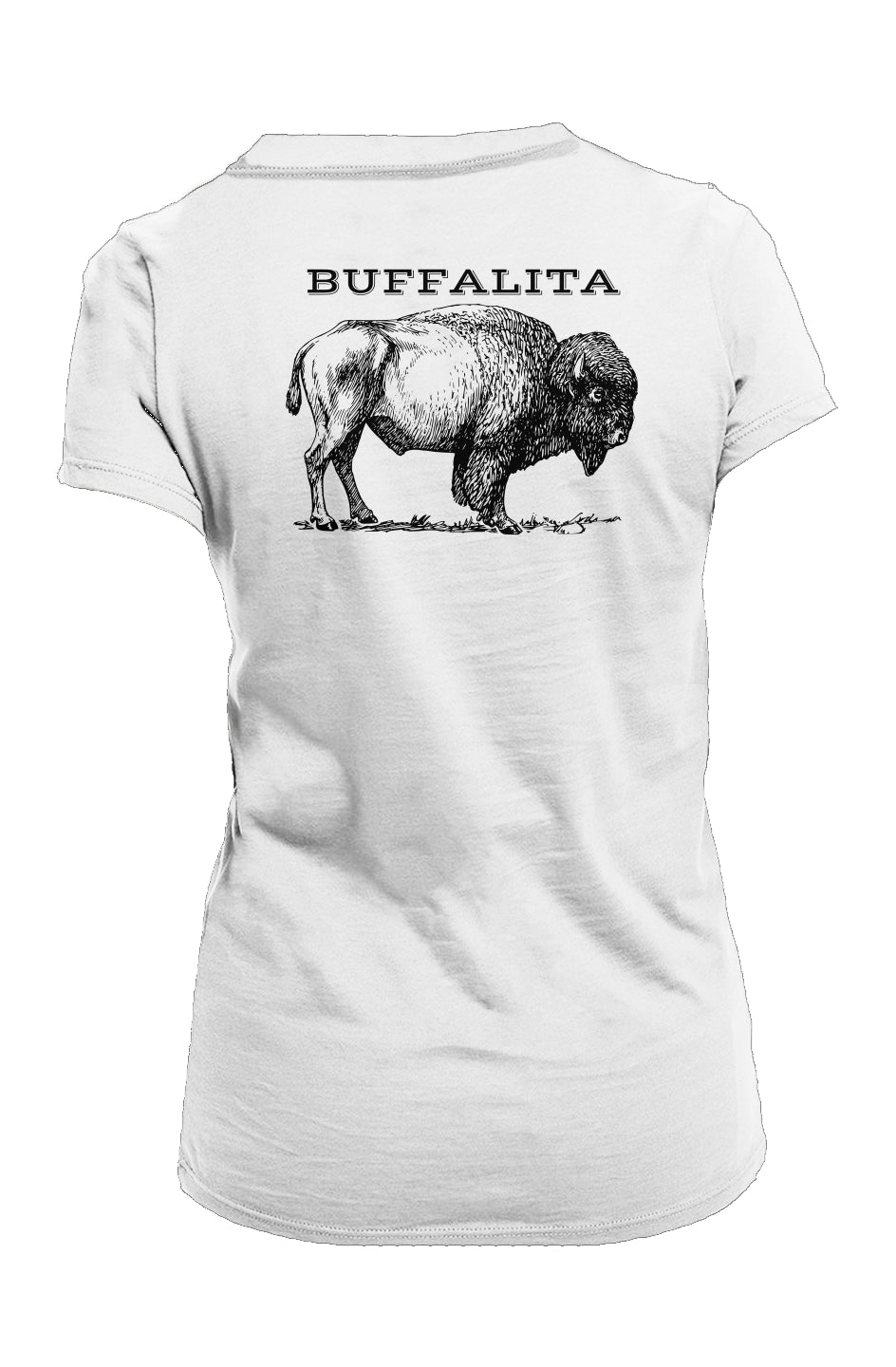 Buffalita Bison Buffalo Ladies Made in USA Crew T-Shirt