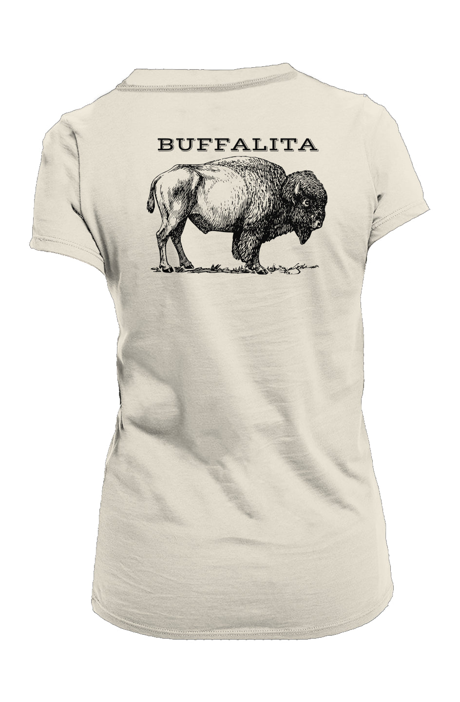 Buffalita Bison Buffalo Ladies Made in USA Crew T-Shirt