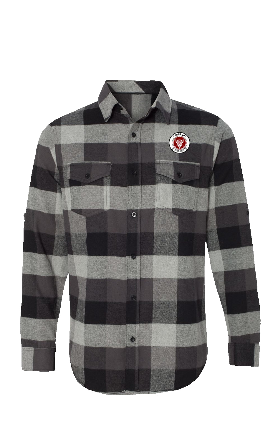 Yanasa Trading Company Long Sleeve Flannel Grey And Black