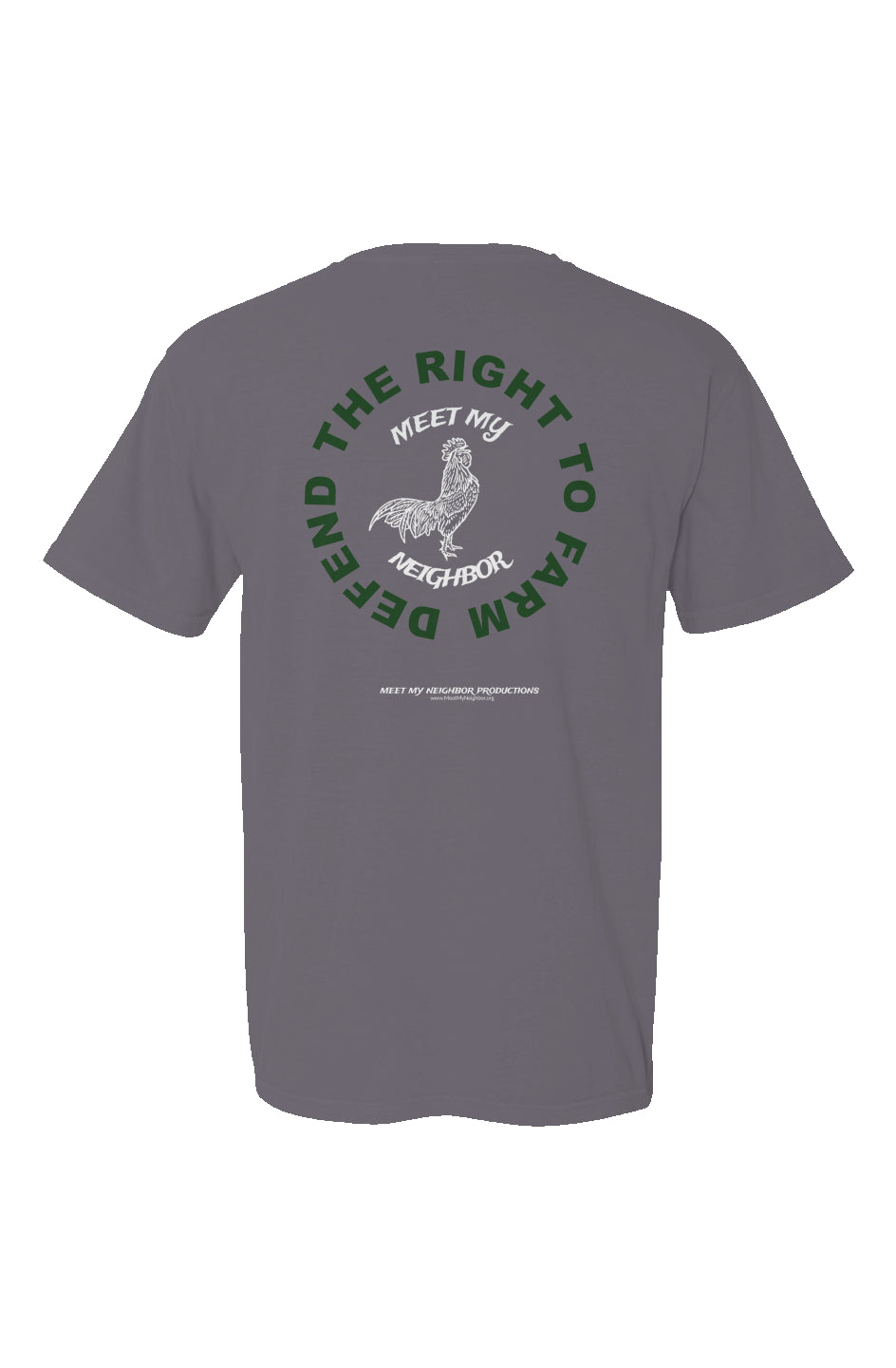 Defend The Right To Farm Rooster Made in USA Short Sleeve Crew T-Shirt