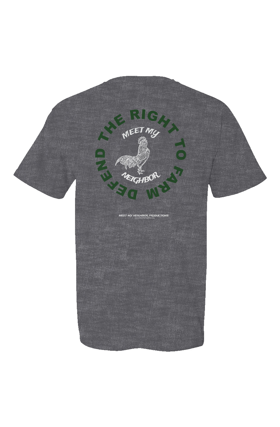 Defend The Right To Farm Rooster Made in USA Short Sleeve Crew T-Shirt