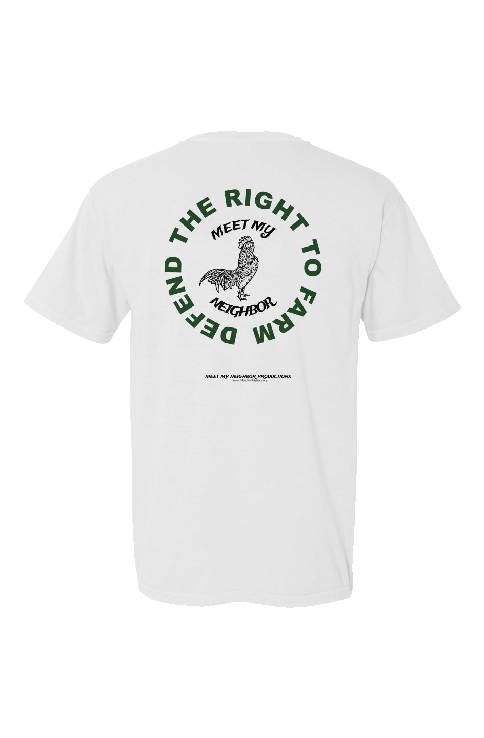 Defend The Right To Farm Rooster Made in USA Short Sleeve Crew T-Shirt