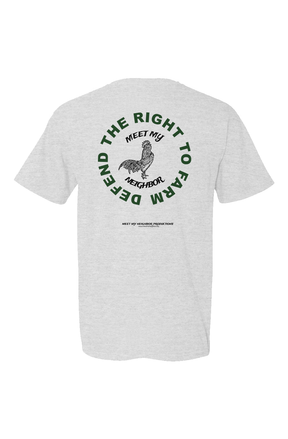 Defend The Right To Farm Rooster Made in USA Short Sleeve Crew T-Shirt