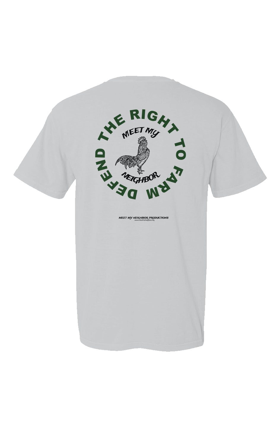 Defend The Right To Farm Rooster Made in USA Short Sleeve Crew T-Shirt