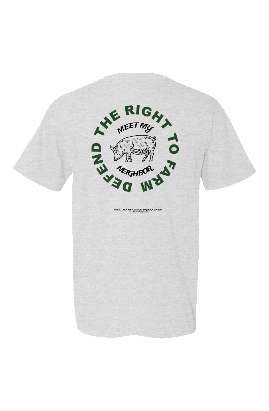 Defend The Right To Farm Hog Made in USA Short Sleeve Crew T-Shirt