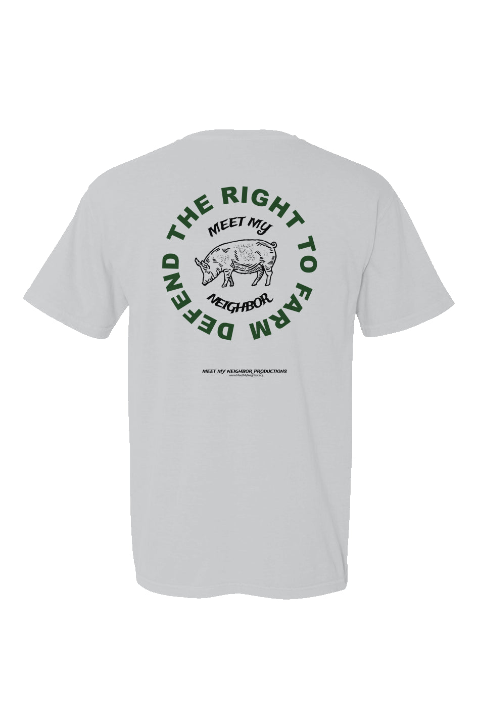 Defend The Right To Farm Hog Made in USA Short Sleeve Crew T-Shirt