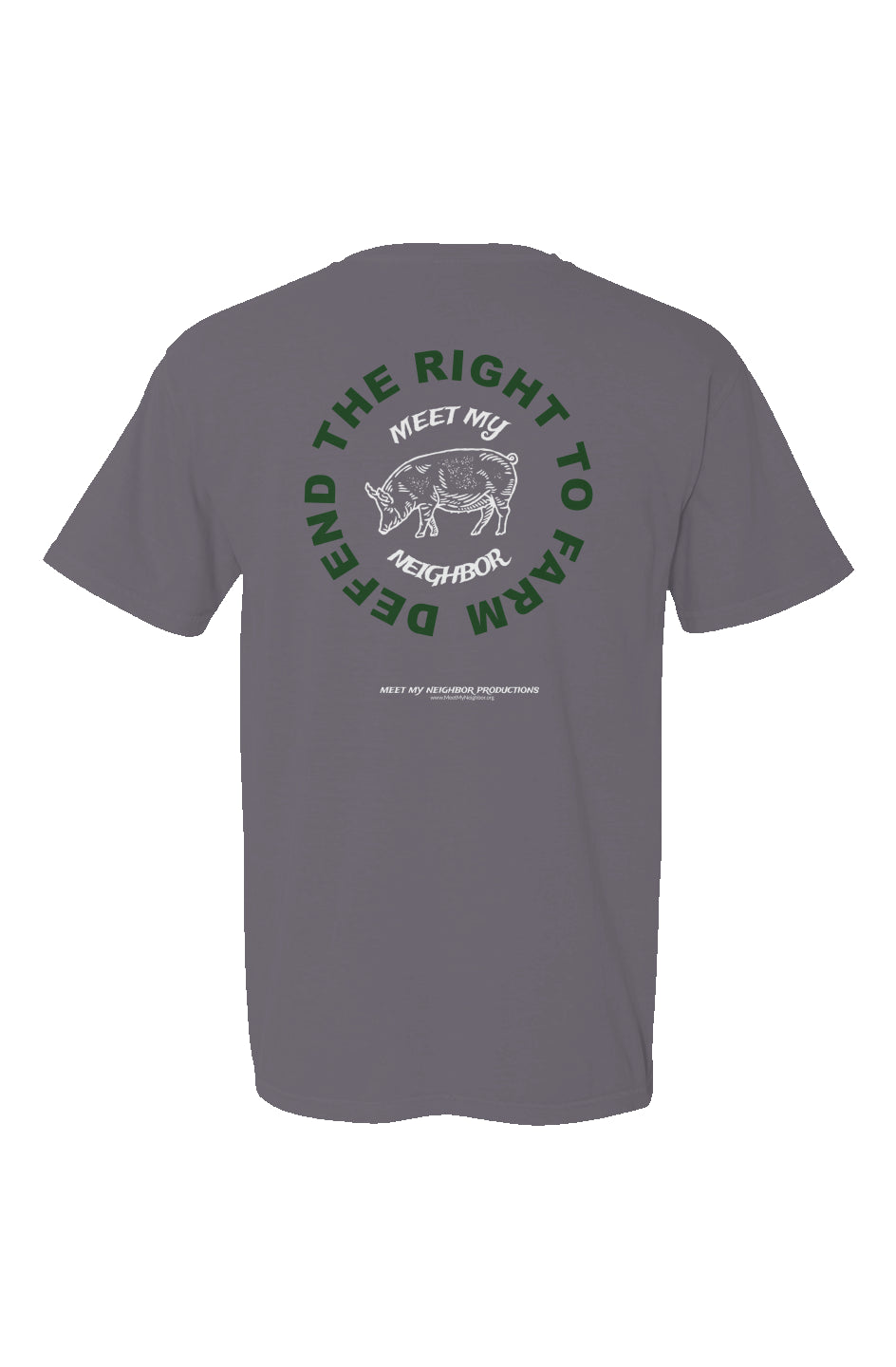 Defend The Right To Farm Hog Made in USA Short Sleeve Crew T-Shirt