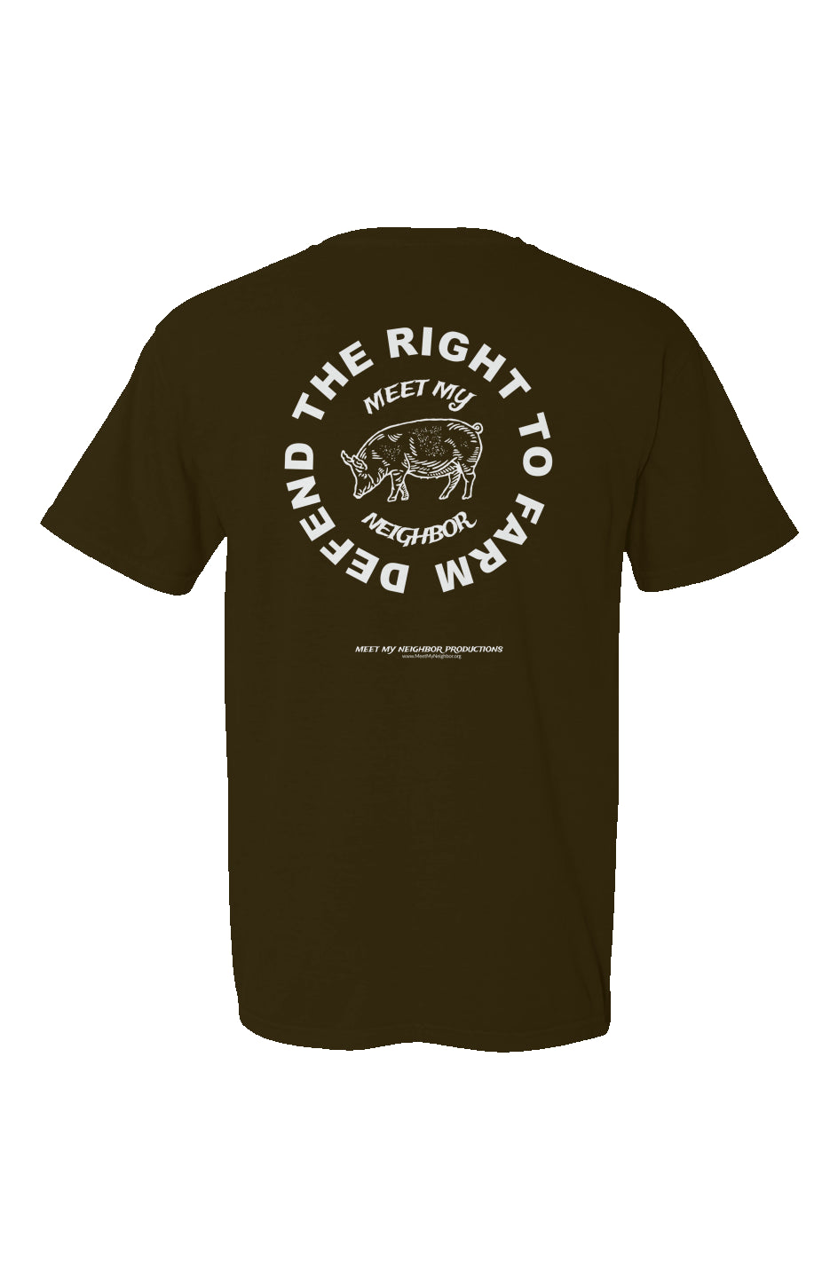 Defend The Right To Farm Hog Made in USA Short Sleeve Crew T-Shirt