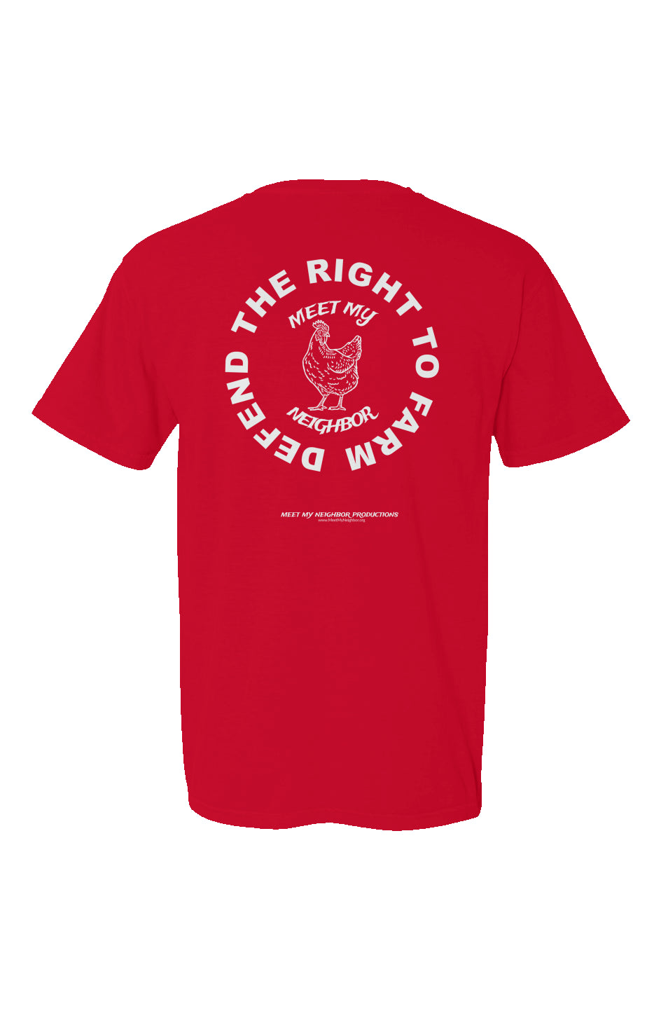 Defend The Right To Farm Hen Made in USA Short Sleeve Crew T-Shirt