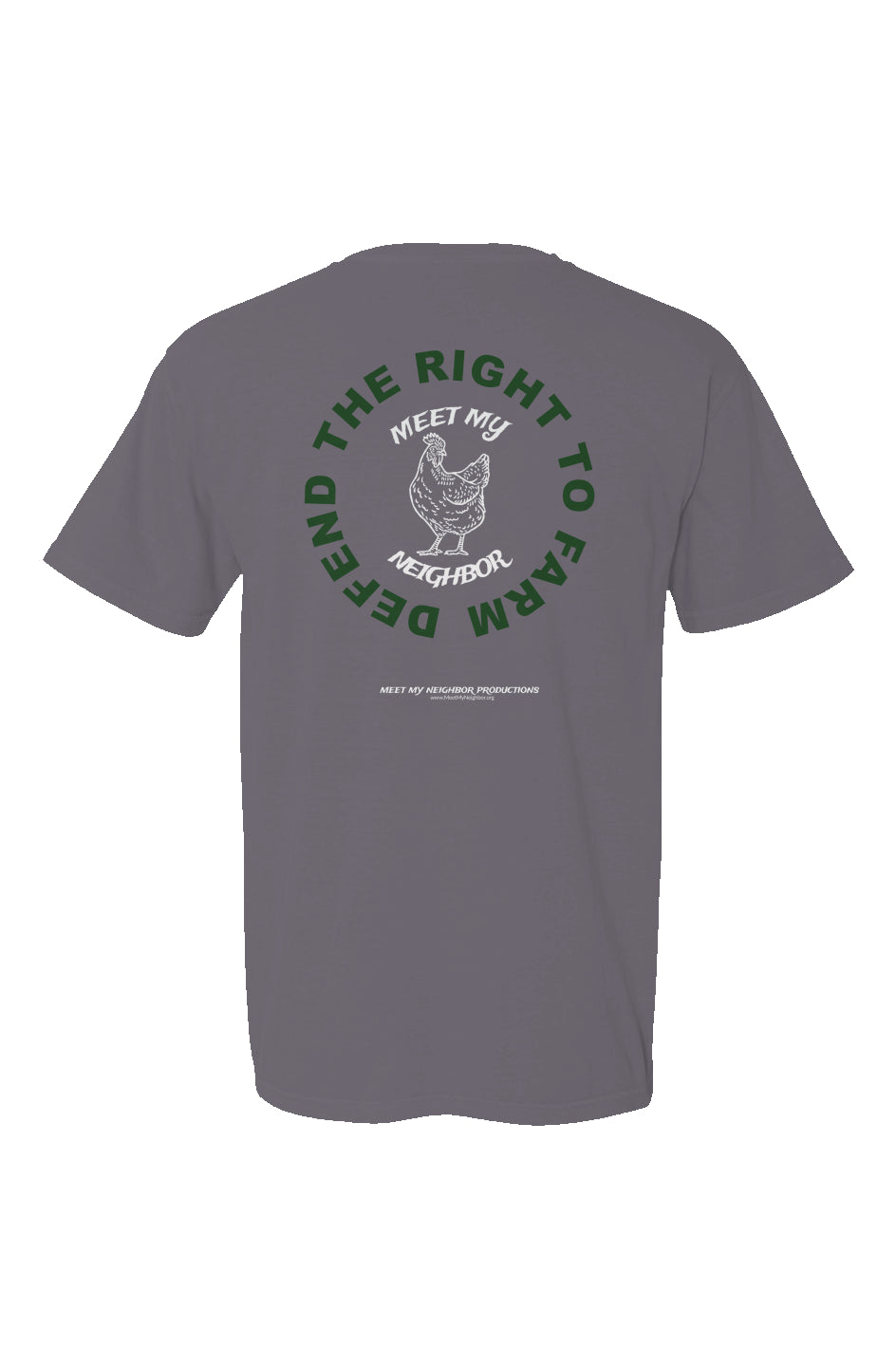 Defend The Right To Farm Hen Made in USA Short Sleeve Crew T-Shirt