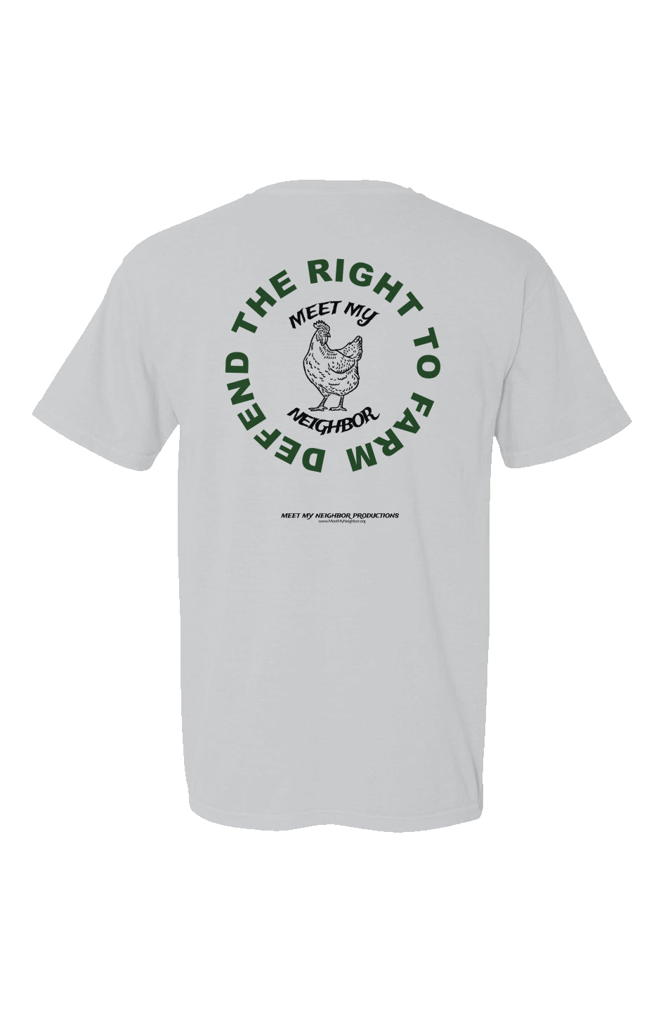 Defend The Right To Farm Hen Made in USA Short Sleeve Crew T-Shirt