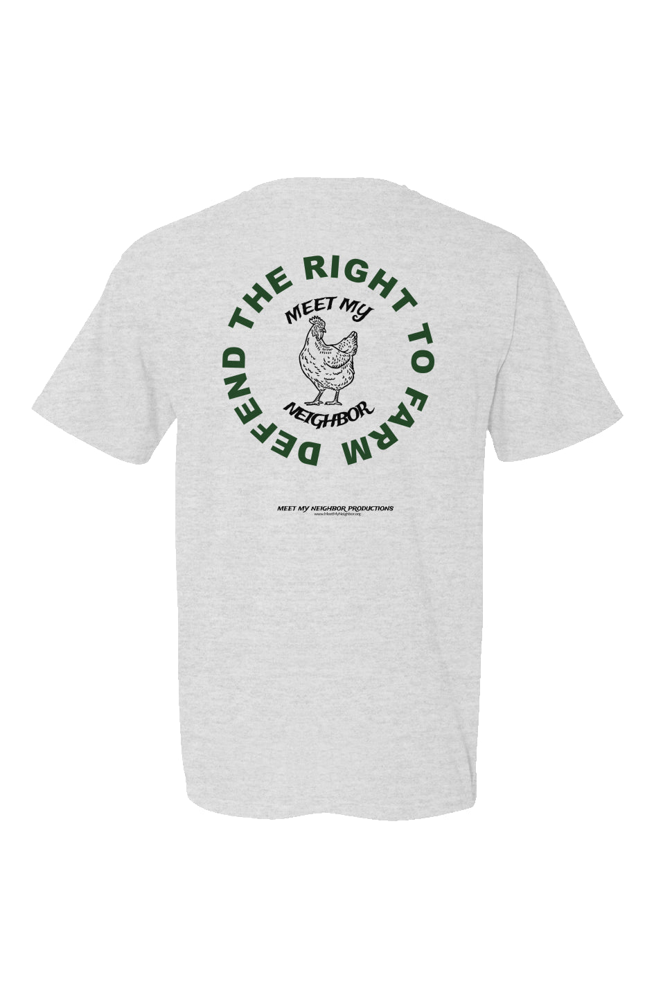 Defend The Right To Farm Hen Made in USA Short Sleeve Crew T-Shirt