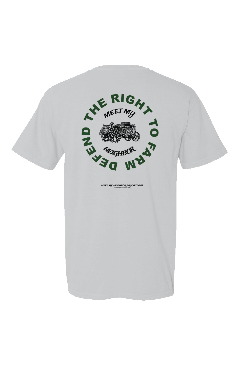 Defend The Right To Farm Tractor Made in USA Short Sleeve Crew T-Shirt