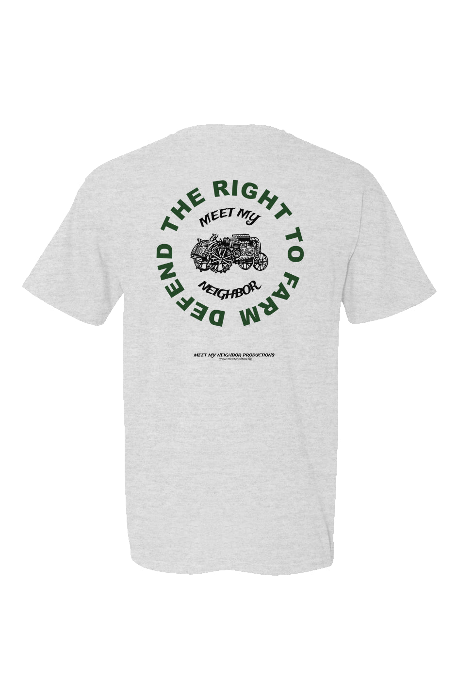 Defend The Right To Farm Tractor Made in USA Short Sleeve Crew T-Shirt