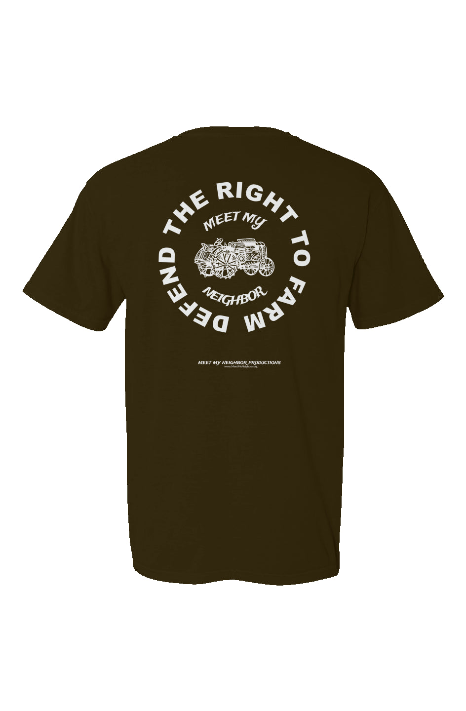 Defend The Right To Farm Tractor Made in USA Short Sleeve Crew T-Shirt