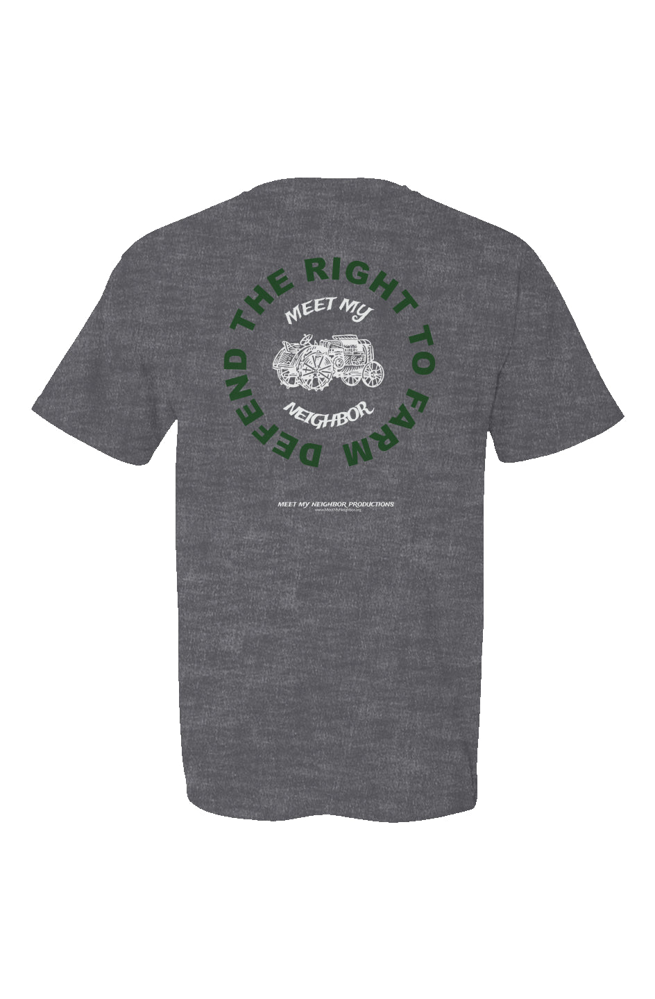 Defend The Right To Farm Tractor Made in USA Short Sleeve Crew T-Shirt