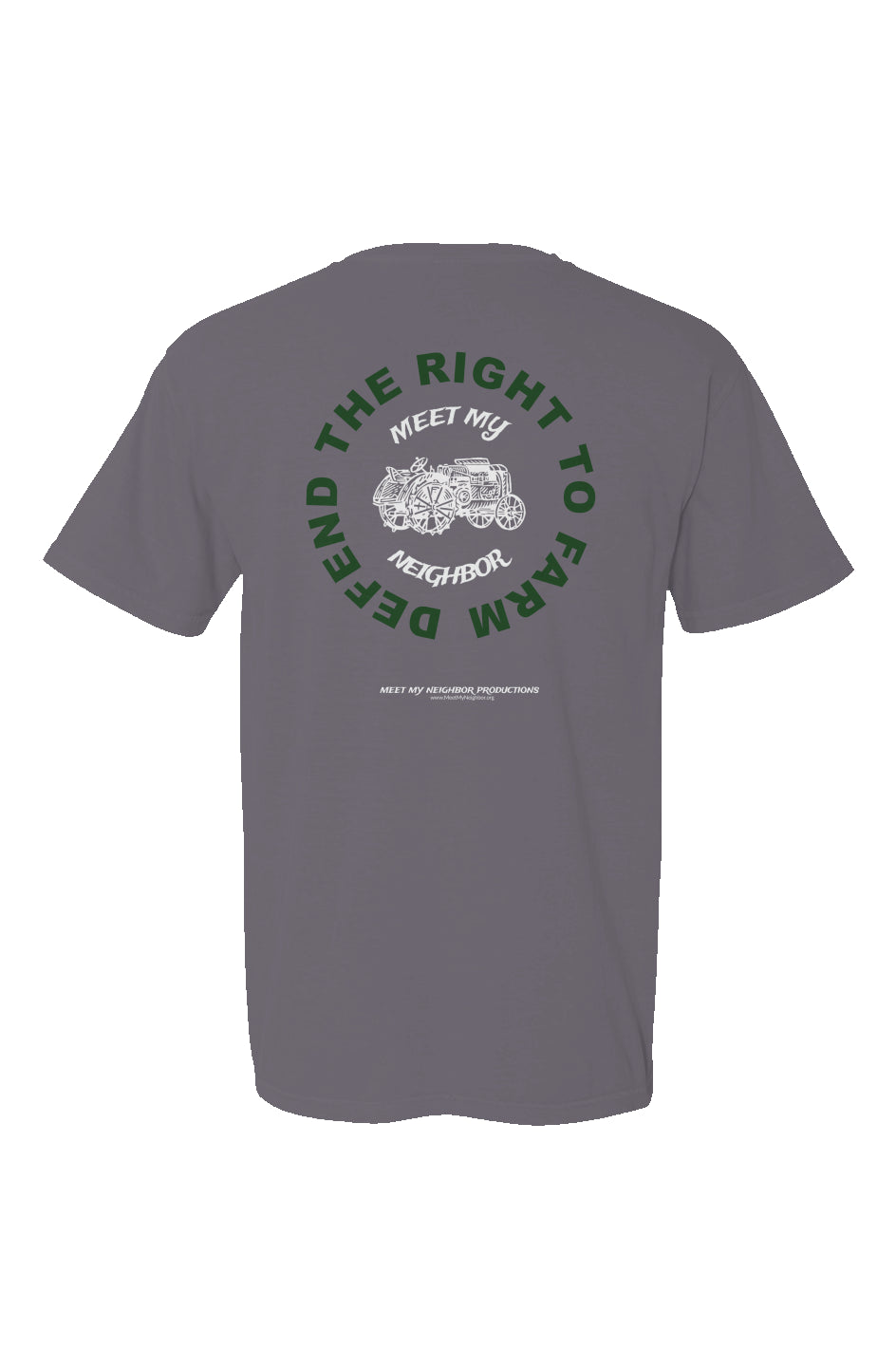 Defend The Right To Farm Tractor Made in USA Short Sleeve Crew T-Shirt