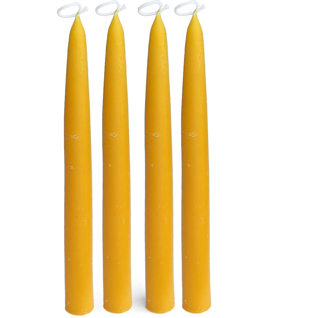 (4 pack) Pure Beeswax Taper Candles