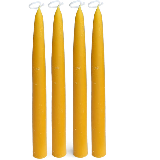 (4 pack) Pure Beeswax Taper Candles