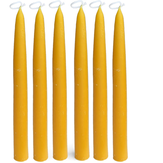 (6 pack) Pure Beeswax Taper Candles