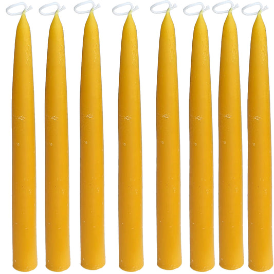 (8 pack) Pure Beeswax Taper Candles