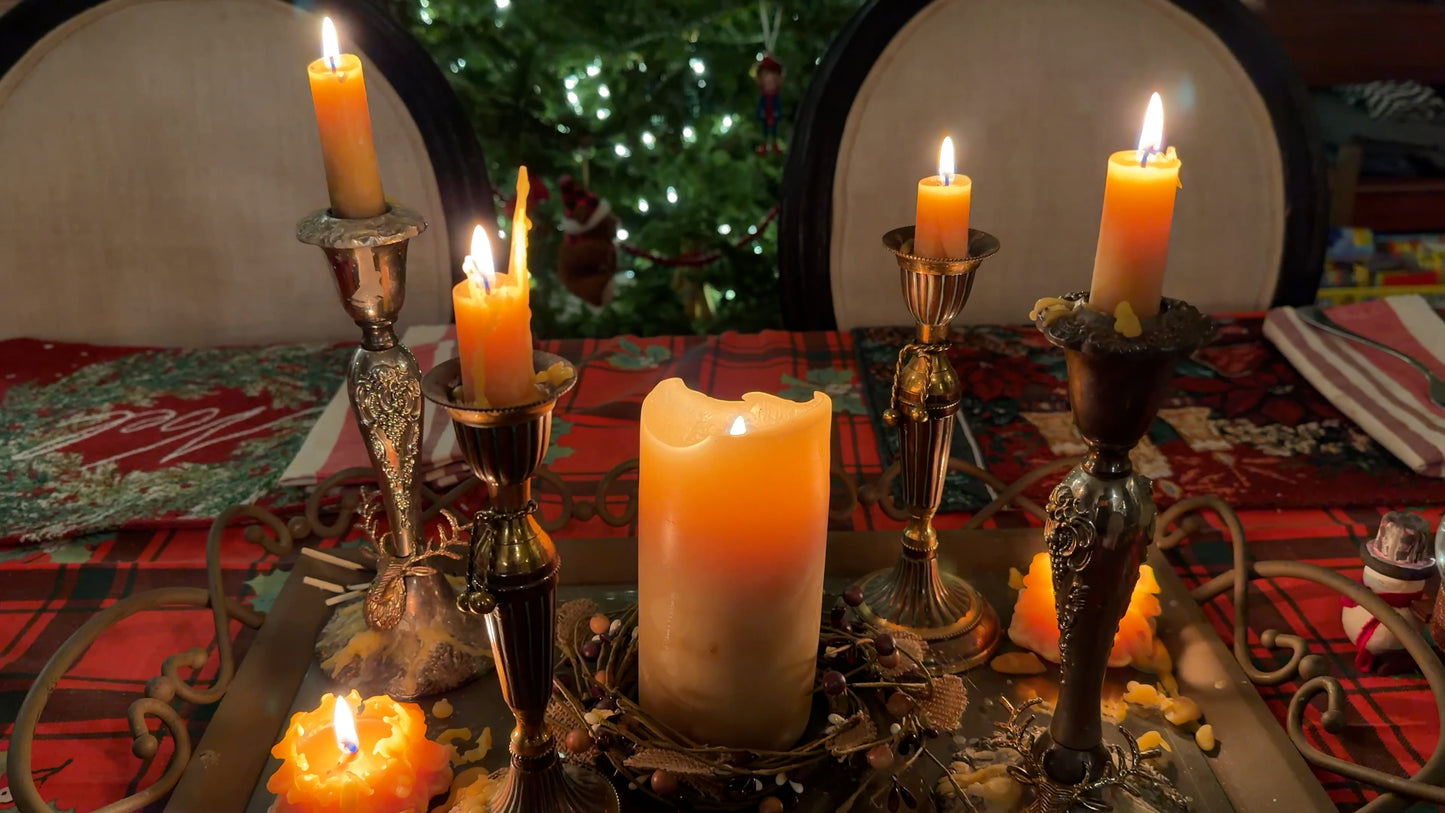 Pure Beeswax Pillar Candles — 3.5” & 6.5”