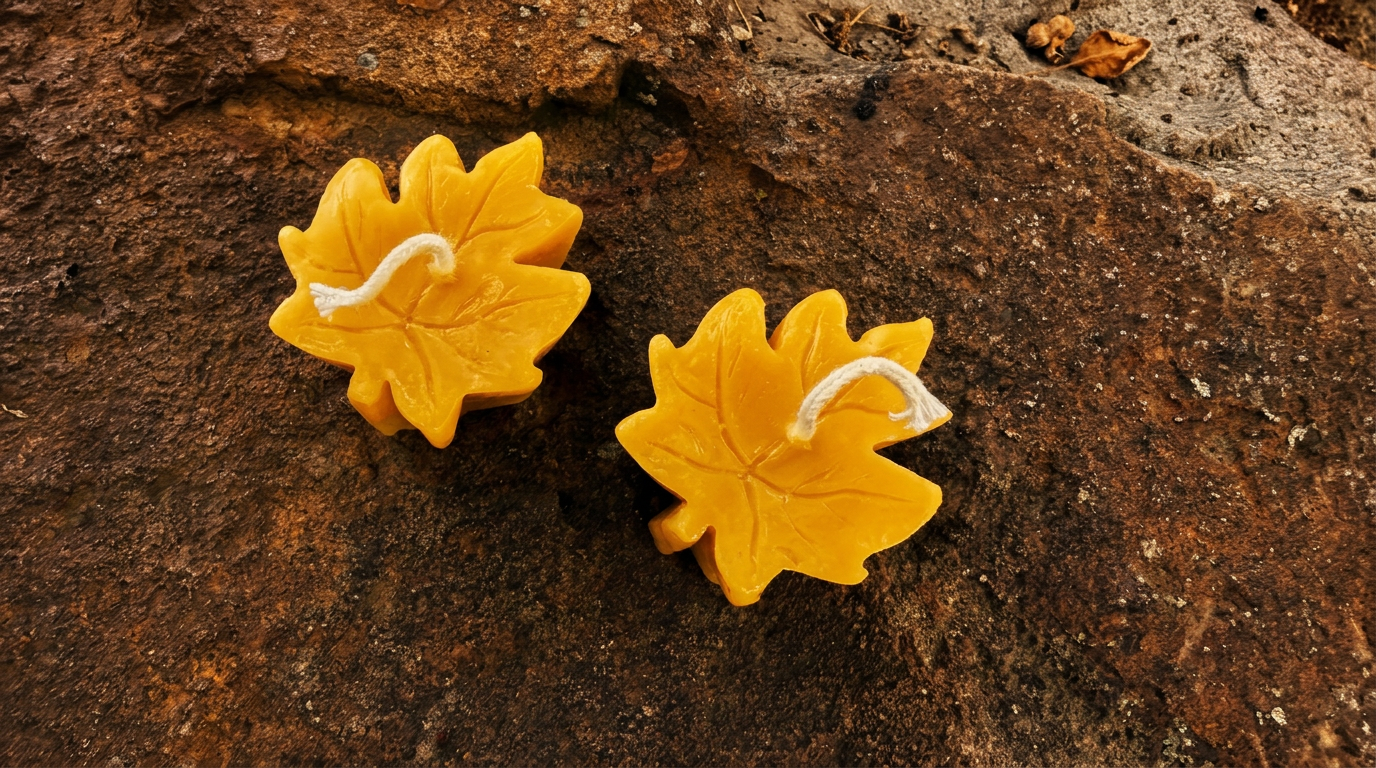 Maple Leaf Pure Beeswax Candle