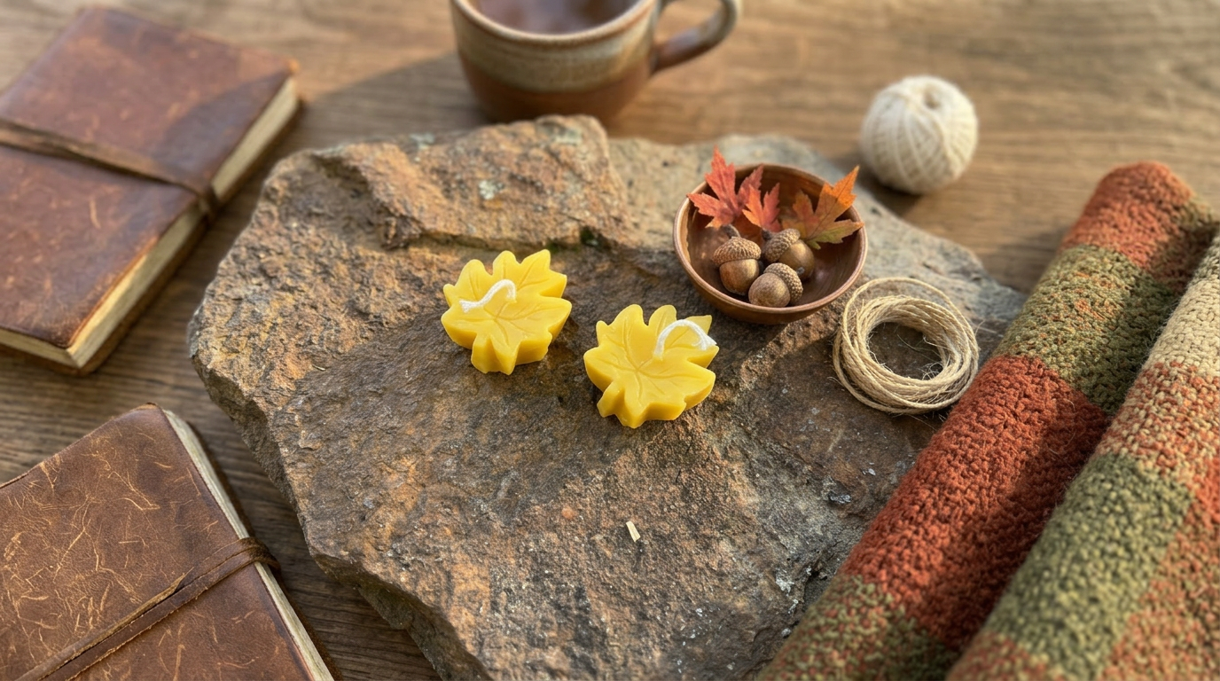 Maple Leaf Pure Beeswax Candle