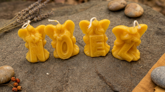 NOEL Christmas Angel Beeswax Candle Set