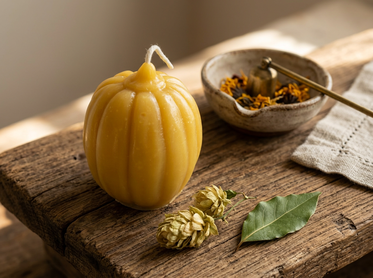 Harvest Pumpkin Pure Beeswax Candle