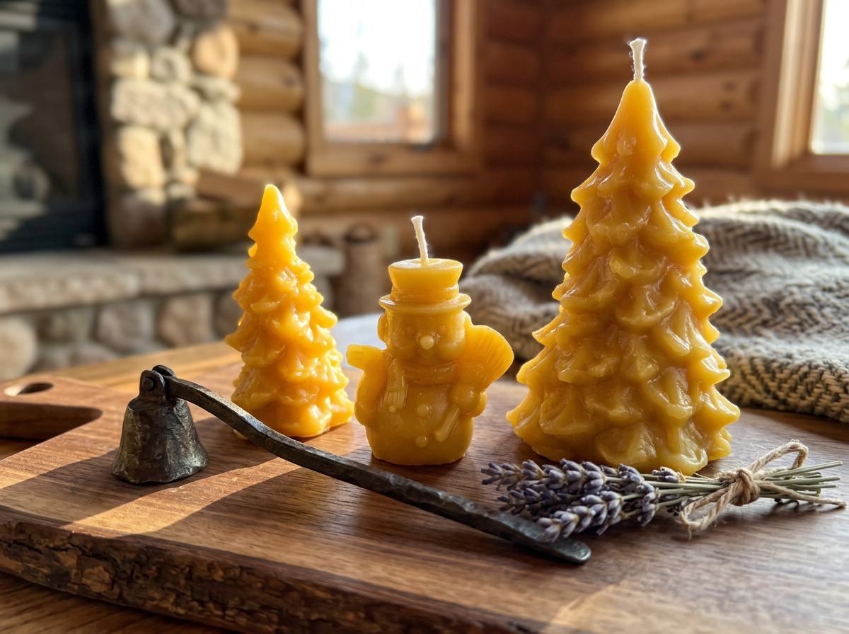 Snowman Beeswax Candle