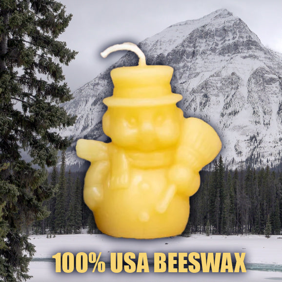 Snowman Beeswax Candle