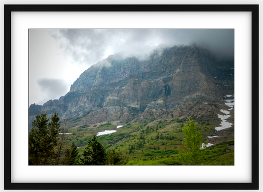 Montana Cloudy Glacier Framed Print