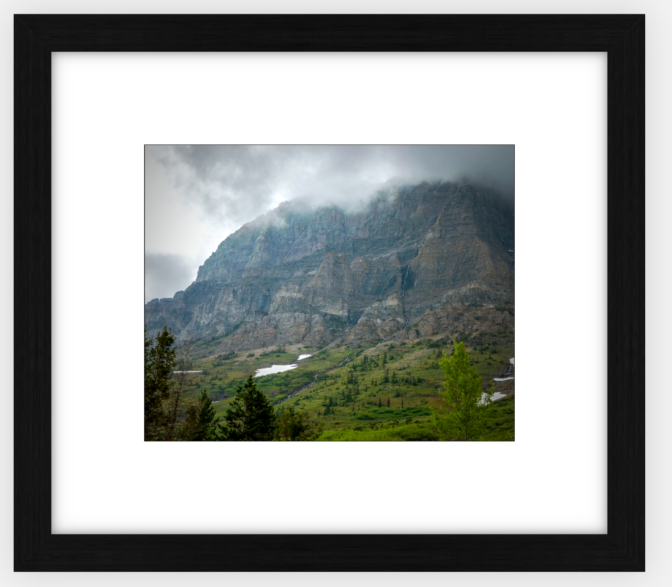 Montana Cloudy Glacier Framed Print