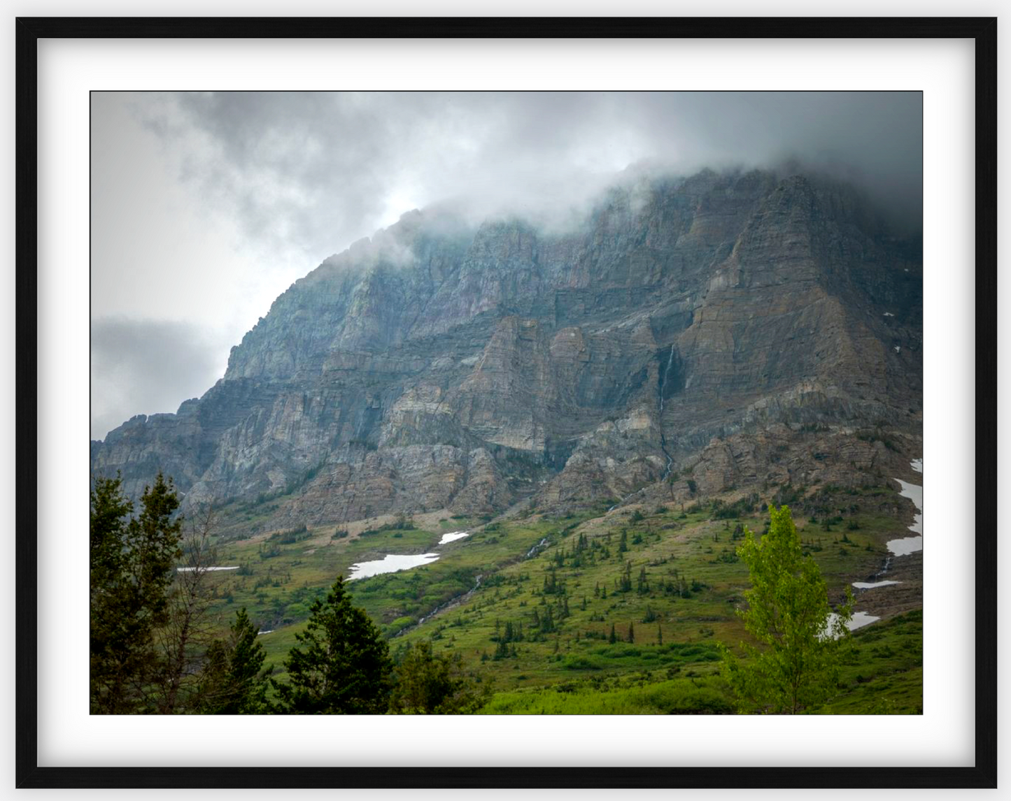 Montana Cloudy Glacier Framed Print