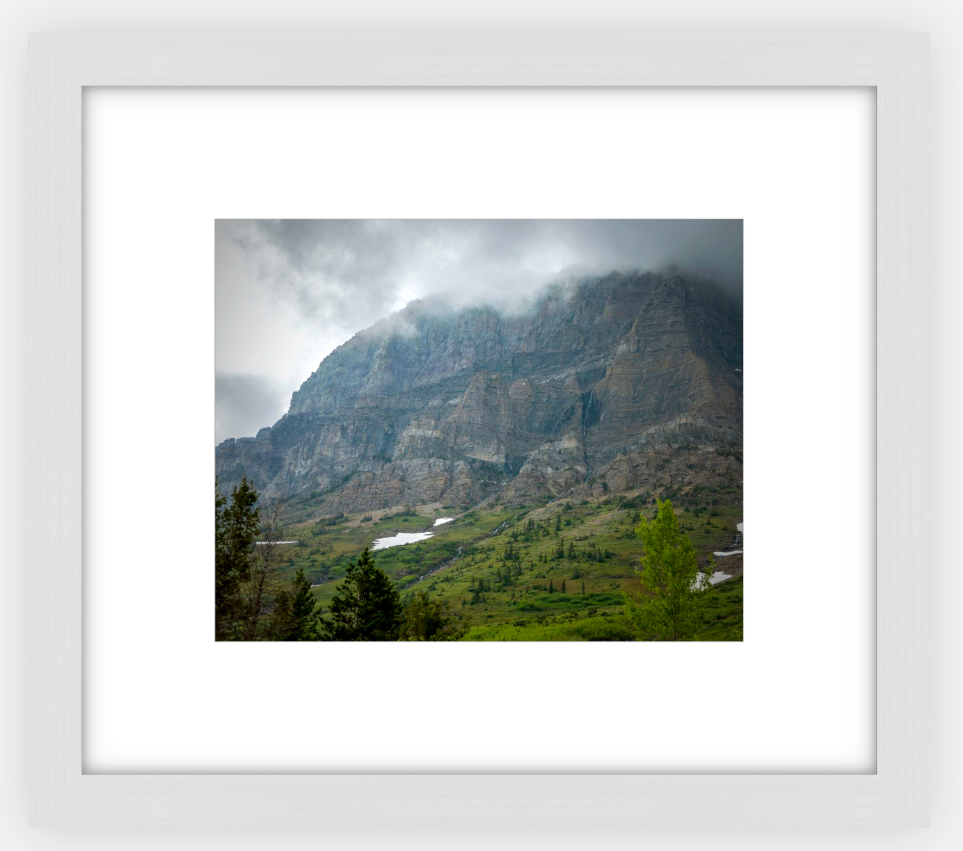 Montana Cloudy Glacier Framed Print