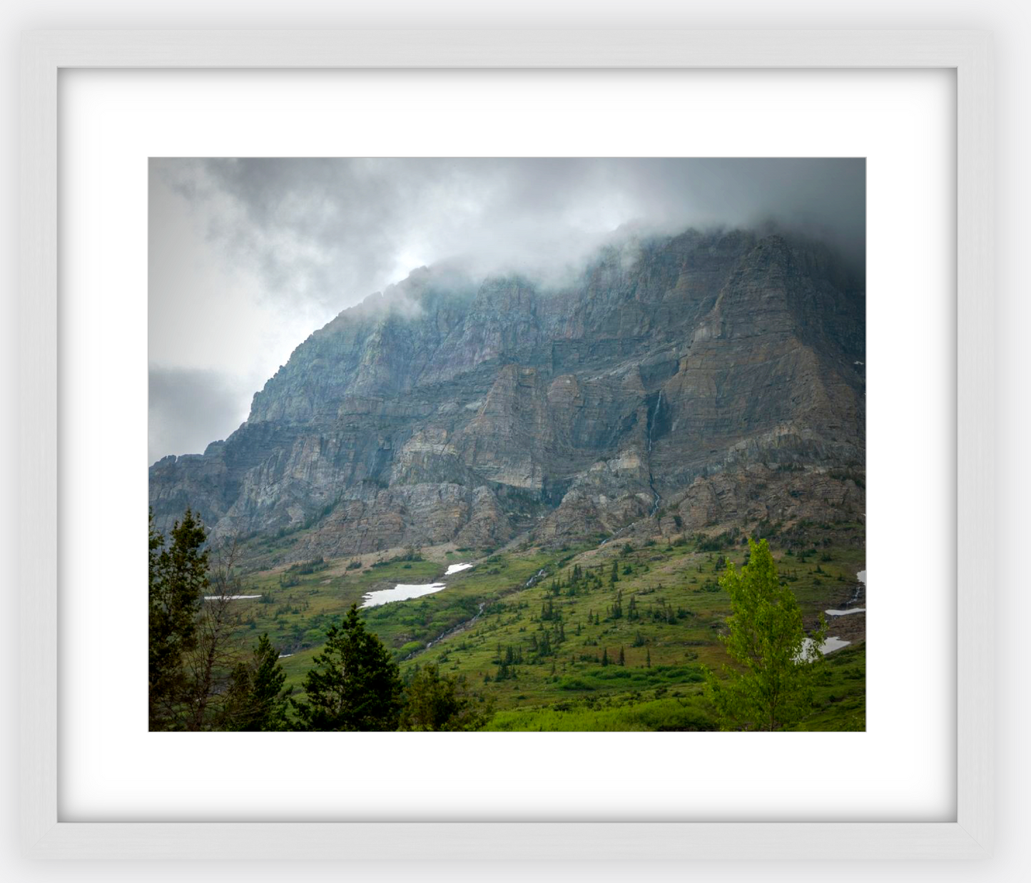 Montana Cloudy Glacier Framed Print