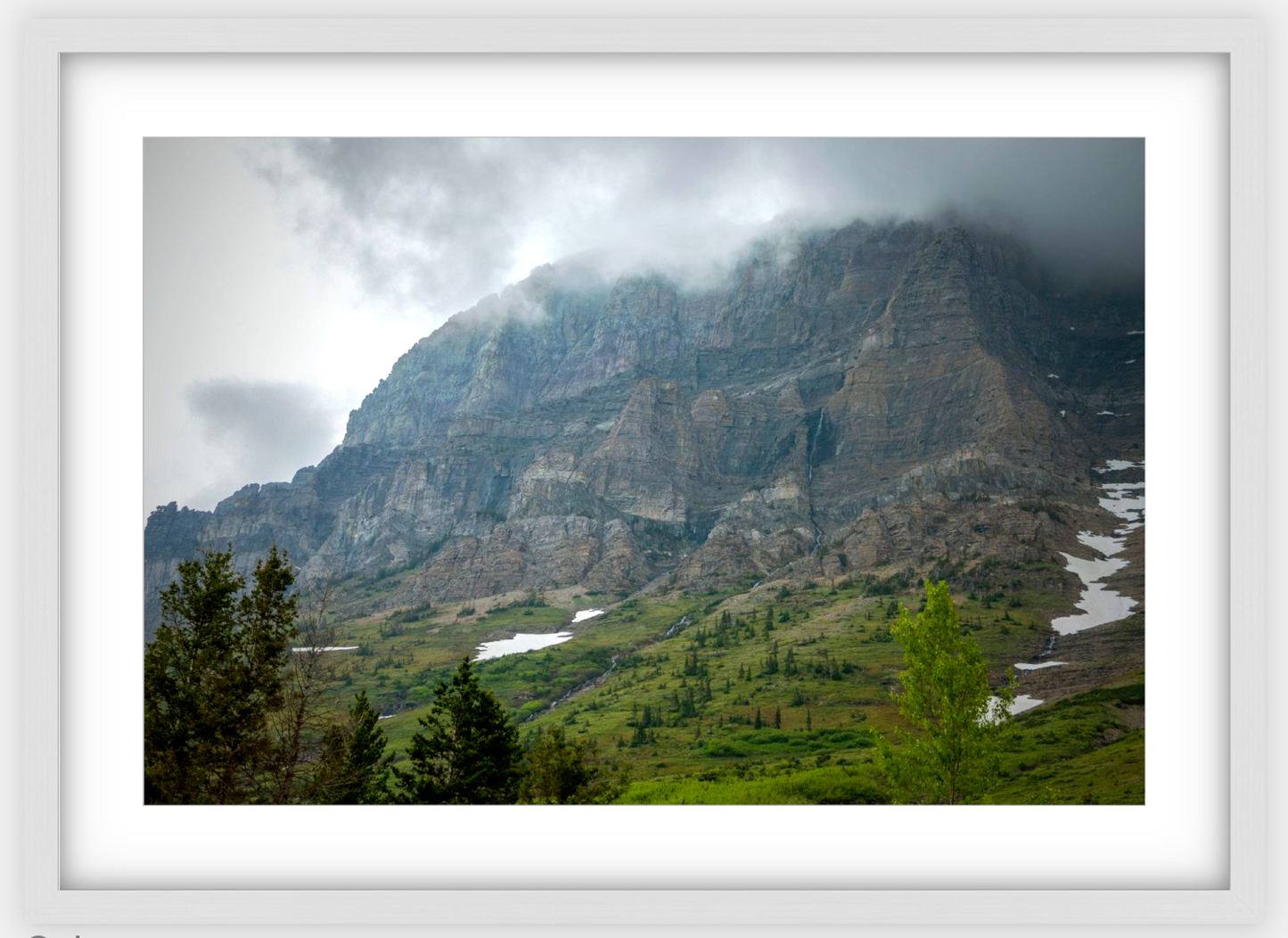 Montana Cloudy Glacier Framed Print