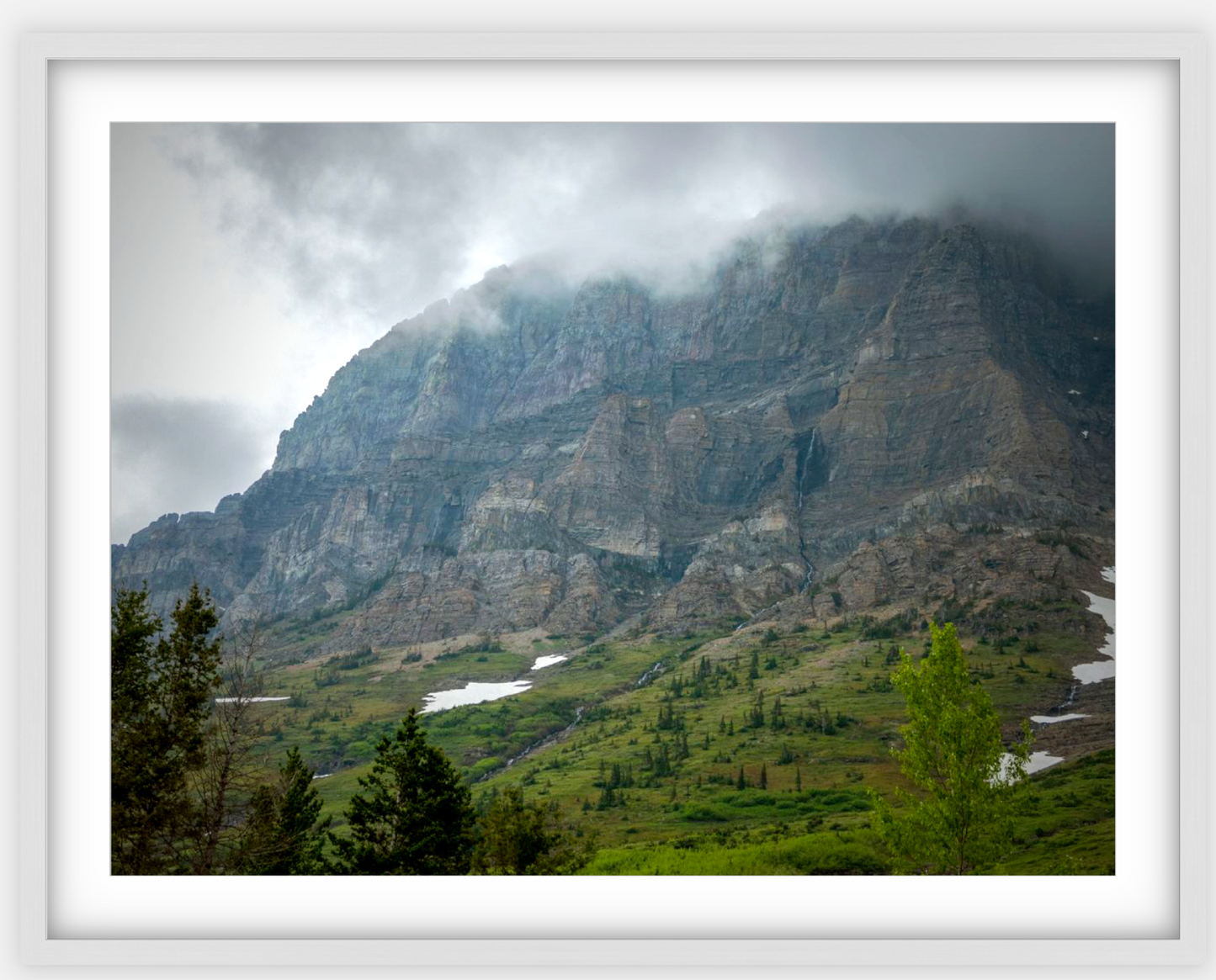 Montana Cloudy Glacier Framed Print